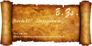 Benkő Zsuzsanna névjegykártya